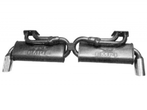 Double exhaust Quiet pack, with 2 oval mufflers