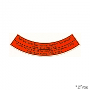 Sticker, air cleaner