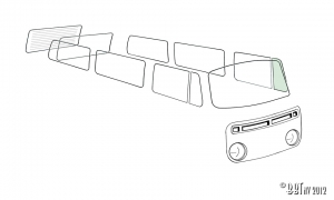 Ventwing window open left, green